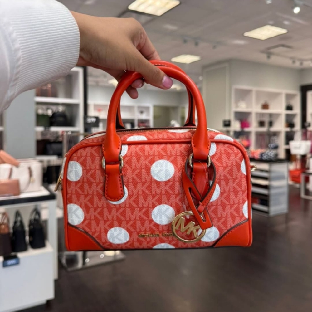 NWT Michael Kors Thompson Extra-Small Polka Dot Signature Logo Satchel B…